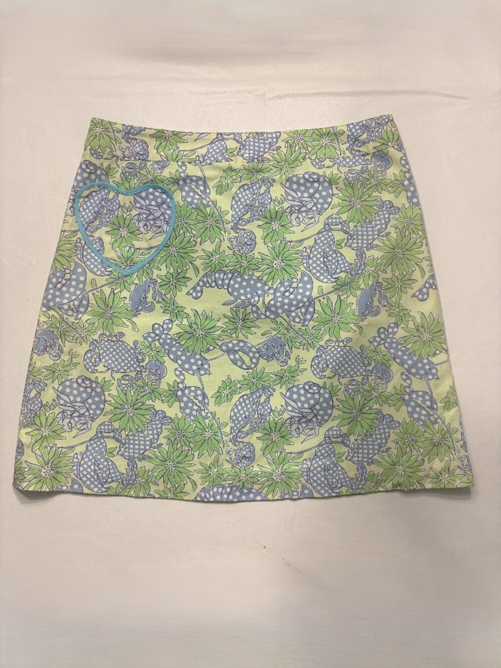 Lilly Pulitzer Vintage White Label Crab & Lobster Print Cotton Skirt Women's 12